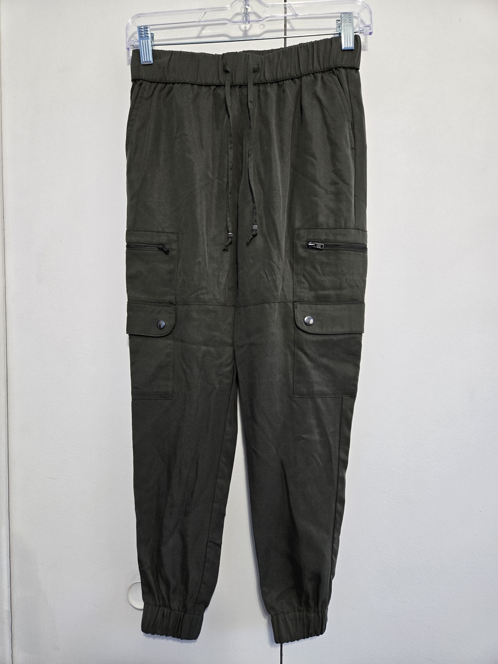 NWT Banana Republic Tencel Cargo Jogger XXS Petite Green Utility Pants